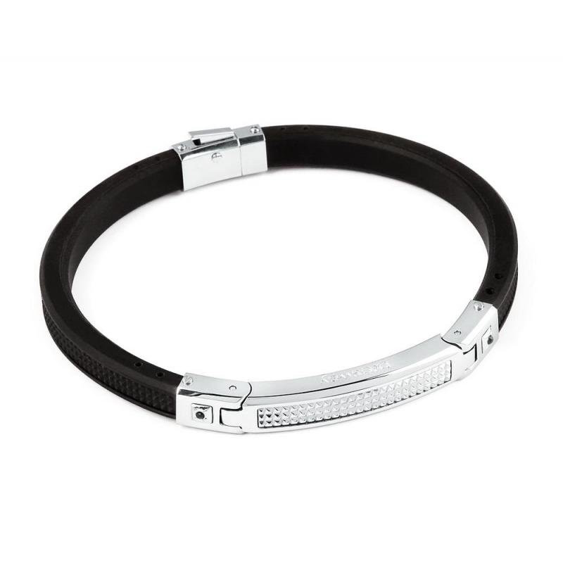 Speedway Rubber Bracelet (Black/Silver)