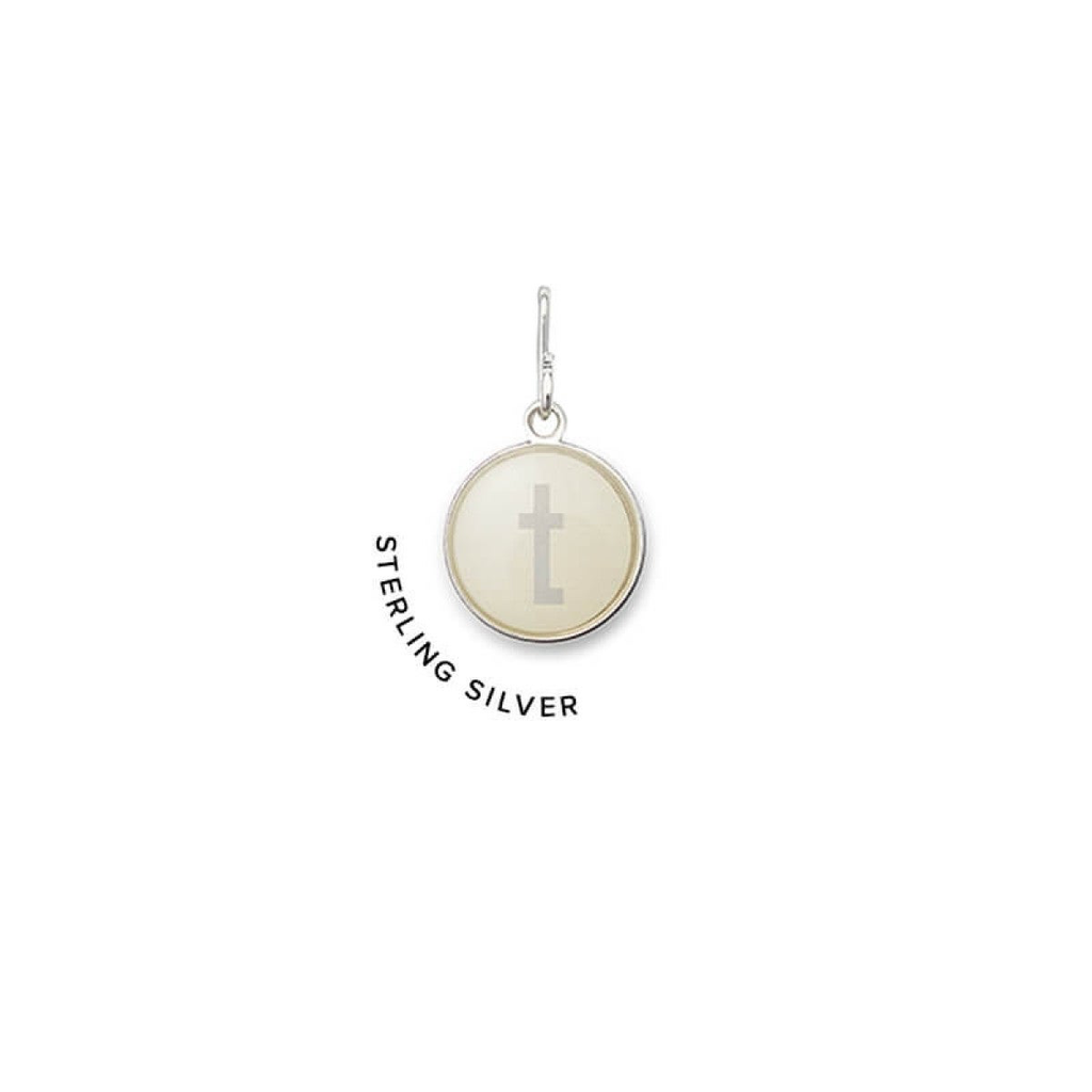 Letter T Etching Charm (Silver)