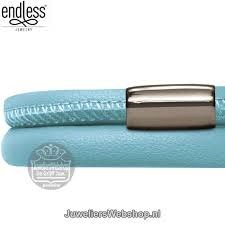 Light Blue Double Wrap Leather Bracelet (Silver/Light Blue)