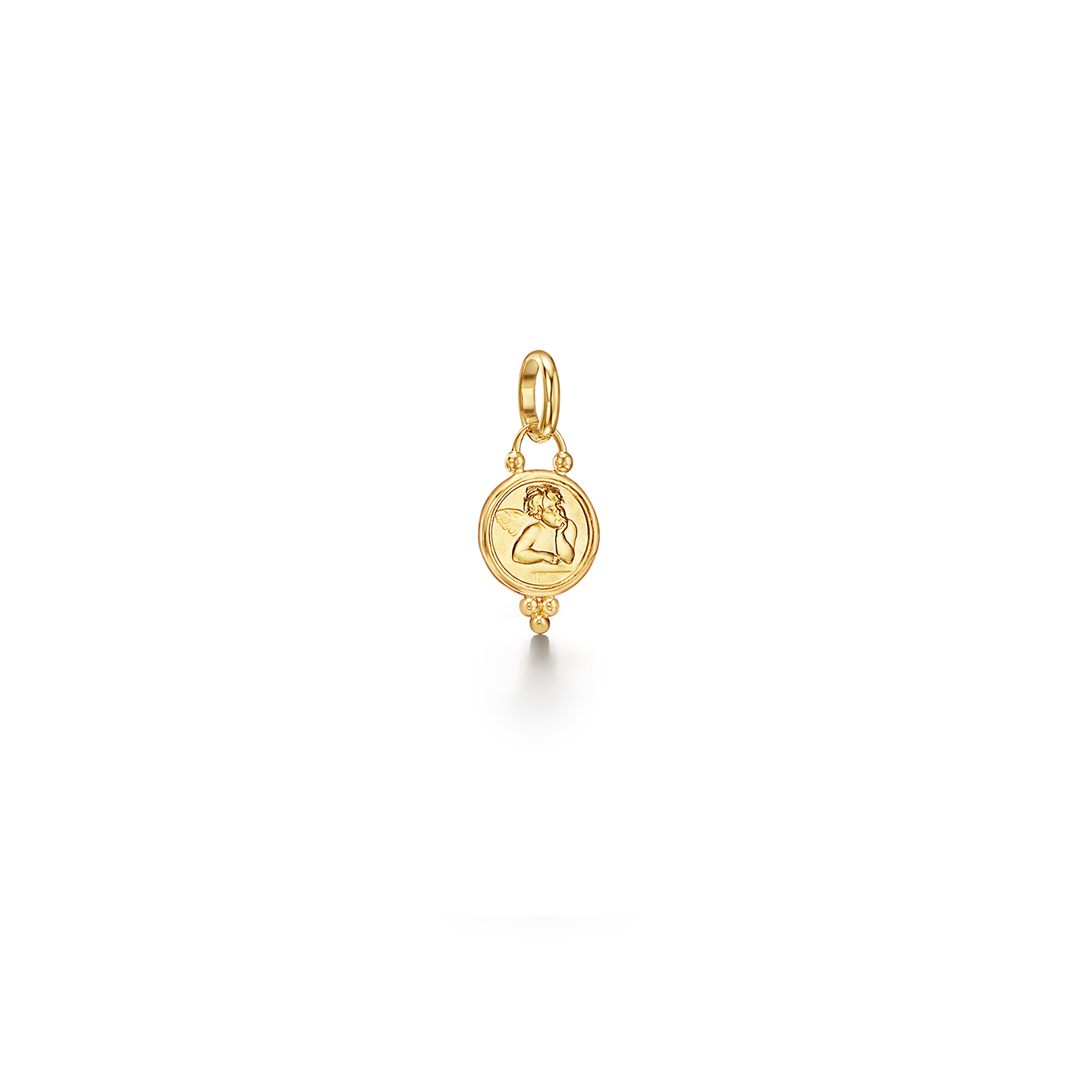 Temple St. Clair 18K Angel Pendant- AP10-BEZGRN