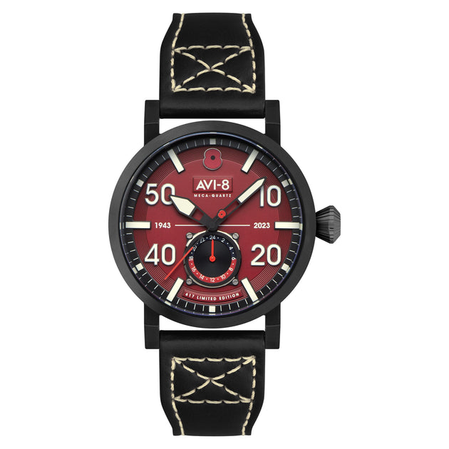 AVI-8 Dambuster 80th Anniversary Royal British Legion Meca-Quartz Limited Edition Merlot Red
