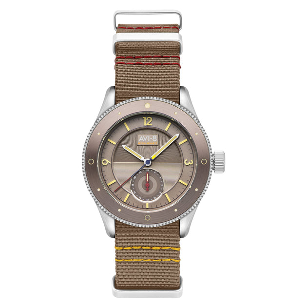 AVI-8 Flyboy Airmaster Sector Meca-Quartz Silver Feather Grey