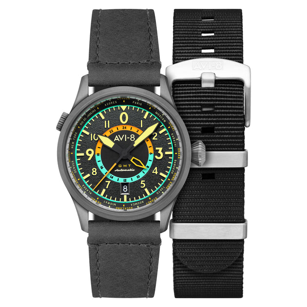 AVI-8 Flyboy Wingman Worldtimer GMT Automatic Tropical Grey