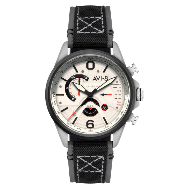AVI-8 Hawker Harrier Dual Retrograde Chronograph Ivory White