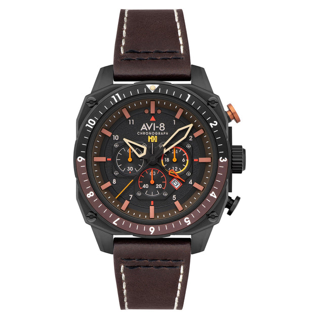 AVI-8 Hawker Hunter Atlas Dual Time Chronograph Soot Black