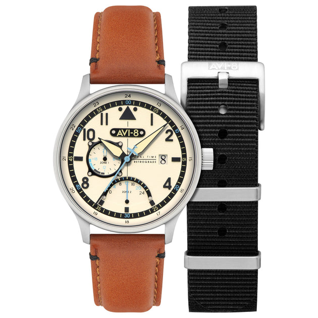 AVI-8 Hawker Hurricane Mckellar Dual Time Brown Beige