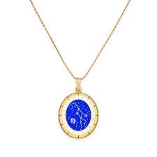 Virgo Celestial Wheel Pendant Necklace (Gold)