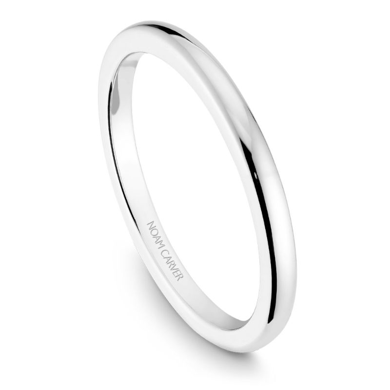 Noam Carver 18K White Gold Wedding Band- B102-01WB