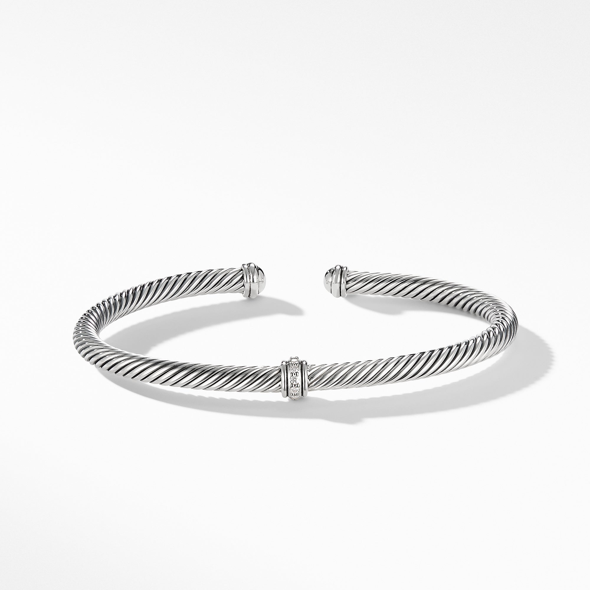 David Yurman Cable Classic Center Station Bracelet with Diamonds- B14761DSSADI