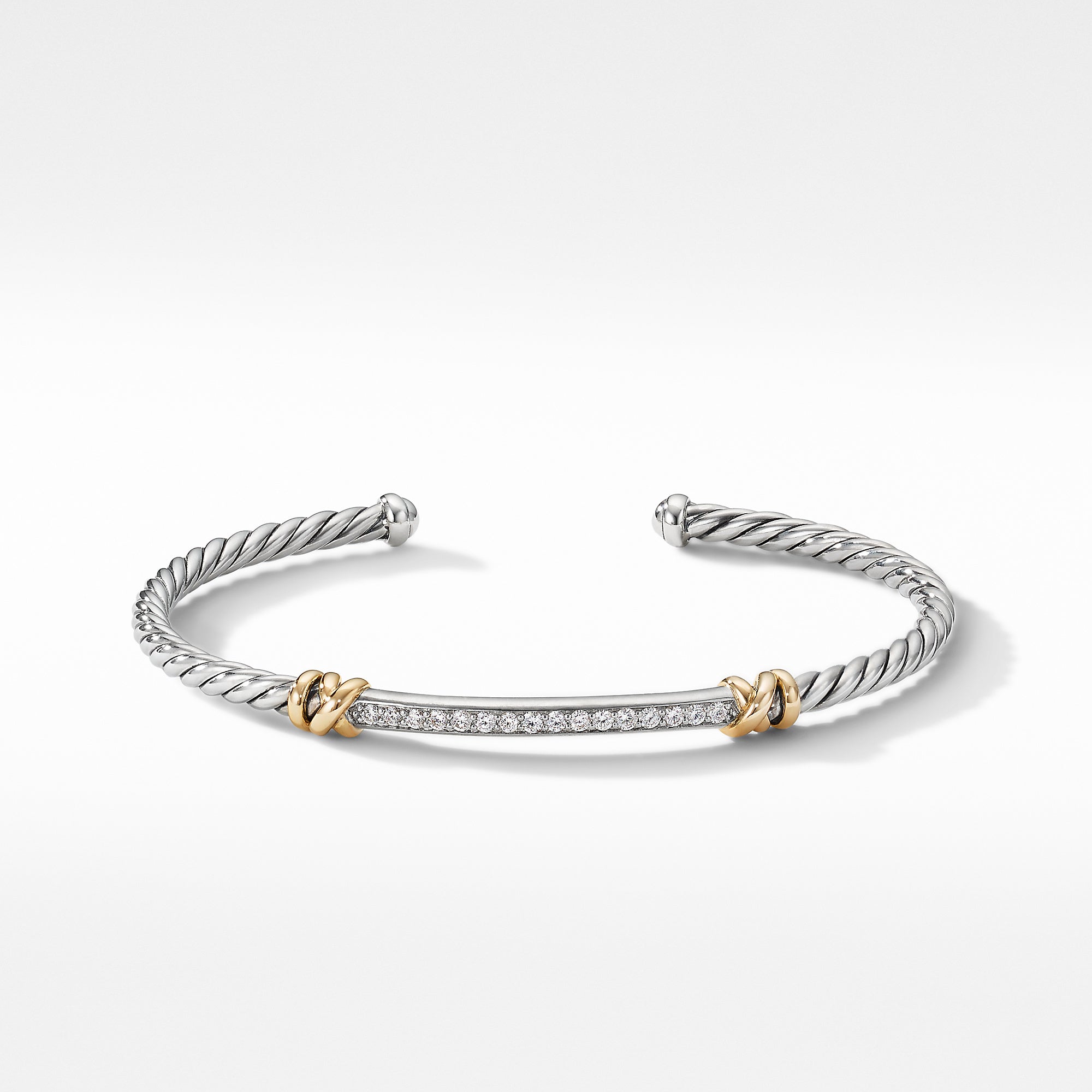 David Yurman Petite Helena Two Station Wrap Bracelet with 18k Yellow Gold and Diamonds- B16569DS8ADI