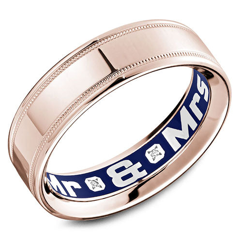 Carlex G4 18k Rose Gold Men's Diamond Wedding Band - CX4-0010R-S