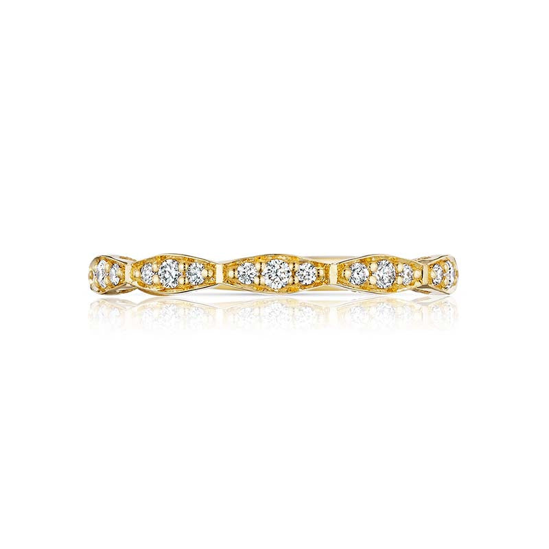 Tacori 18k Yellow Gold Sculpted Crescent Diamond Wedding Band - 46-234Y