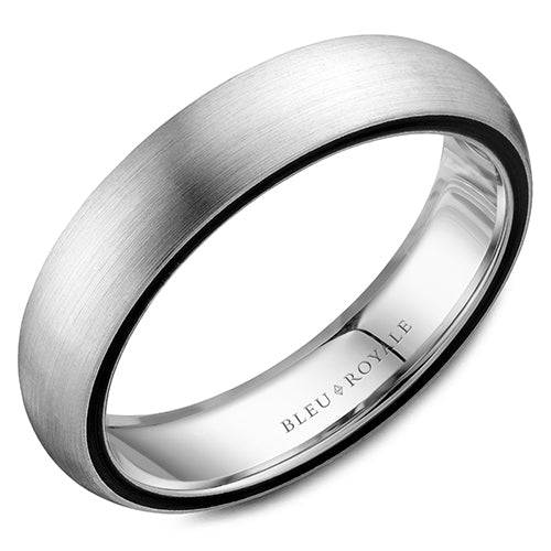 Bleu Royale 14k White Gold Men's Wedding Band - RYL-061W5-M10