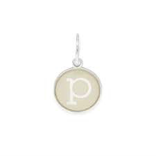 Letter P Etching Charm (Silver)