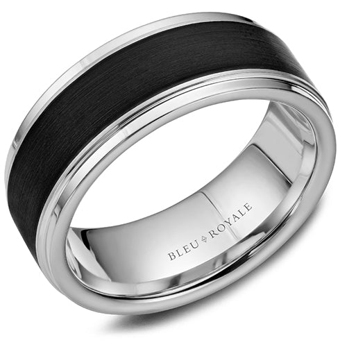 Bleu Royale 14k White Gold Men's Wedding Band - RYL-047W85-M10