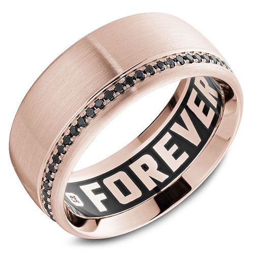 Carlex G4 18k Rose Gold Men's Diamond Wedding Band - CX4-0003R-S