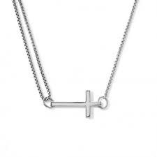 Cross Pull Chain Necklace (Silver)