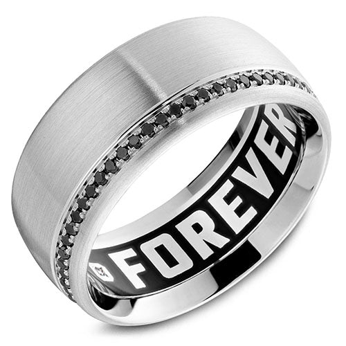 Carlex G4 18k White Gold Men's Diamond Wedding Band - CX4-0003W-S