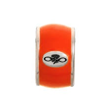 Coral Enamel Charm (Silver/Orange)
