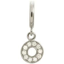 White Circle of Love Charm (Silver/White)