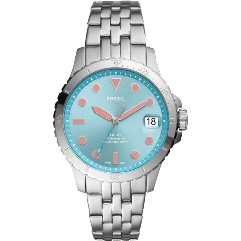 Three Hand Date Women's Watch (Silver/Blue)