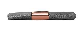 Grey Single Wrap Leather Bracelet (Rose-Gold/Grey)