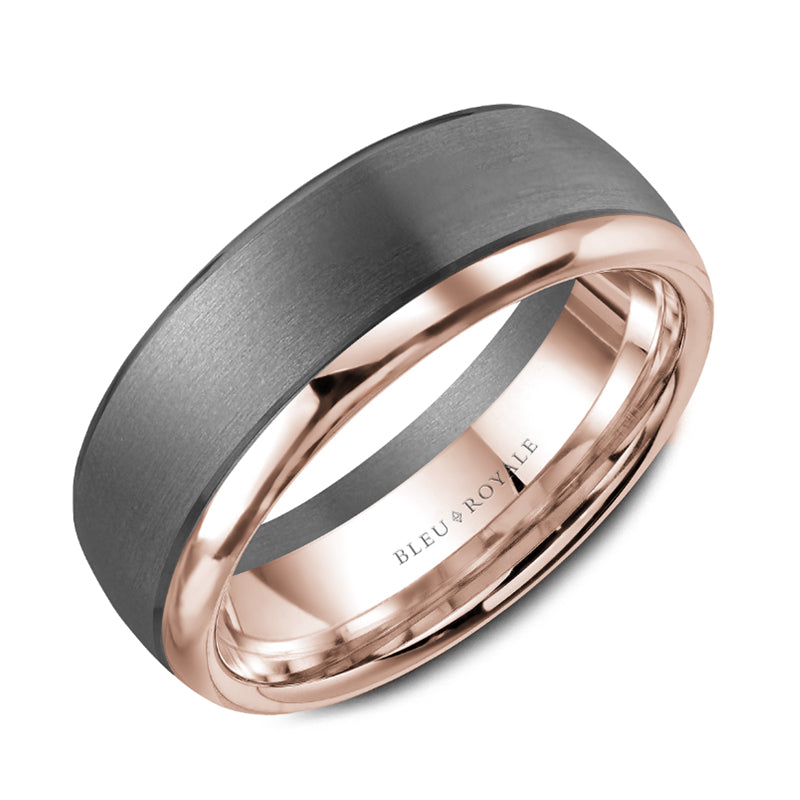 Bleu Royale 14K Rose Gold & Tantalum Men's Wedding Band - RYL-169TR75-M10
