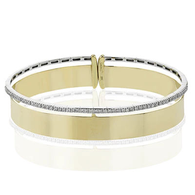 Two-Toned Bangle Bracelet with Diamonds