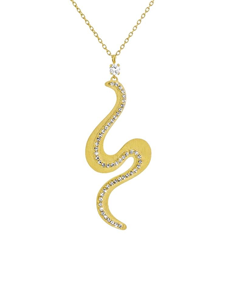 Snake New Moon Golden Necklace