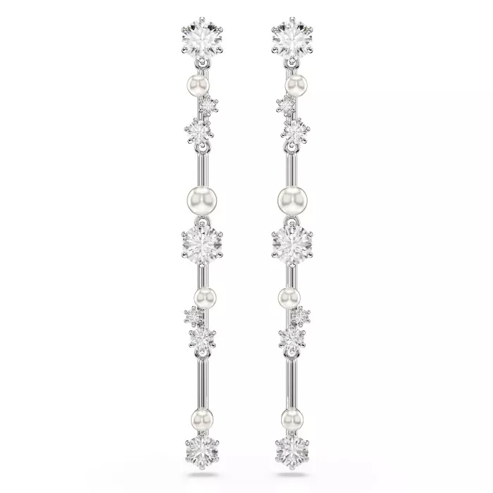 Swarovski® 'Constella Bars' Women's Base Metal Drop Earrings - Silver 5705614