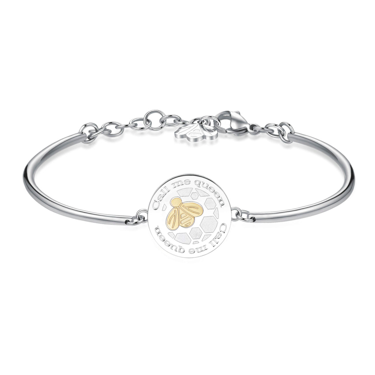 Chakra Bee Engraved Bracelet (Silver)
