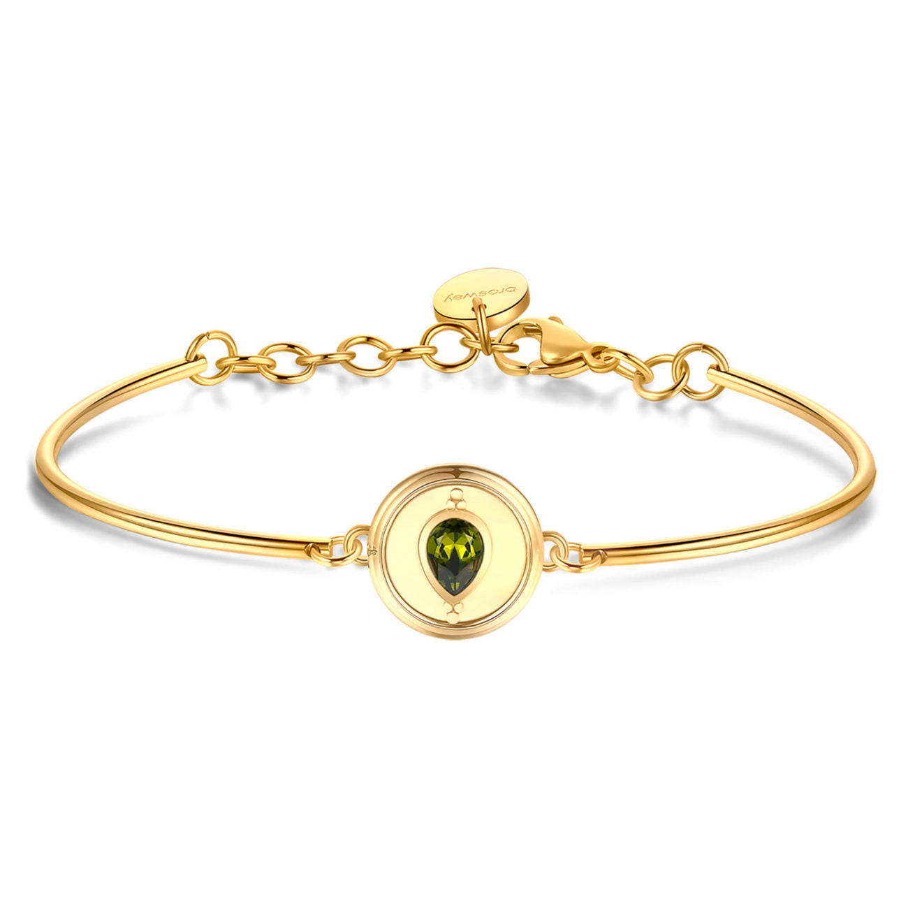 Chakra Olivine Droplet Bracelet (Gold)
