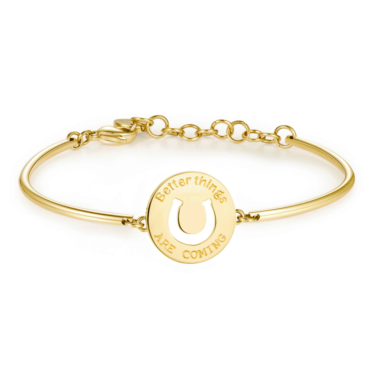 Chakra Horseshoe Pendant Bracelet (Gold)