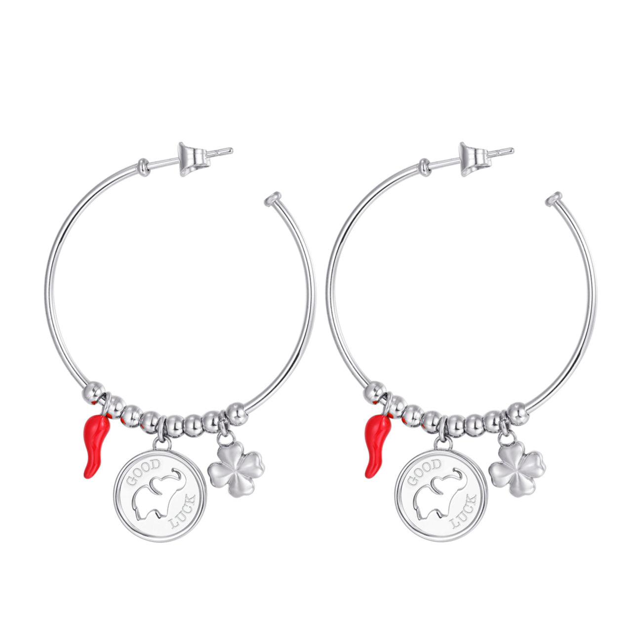 Chakra Elephant Earrings (Silver)