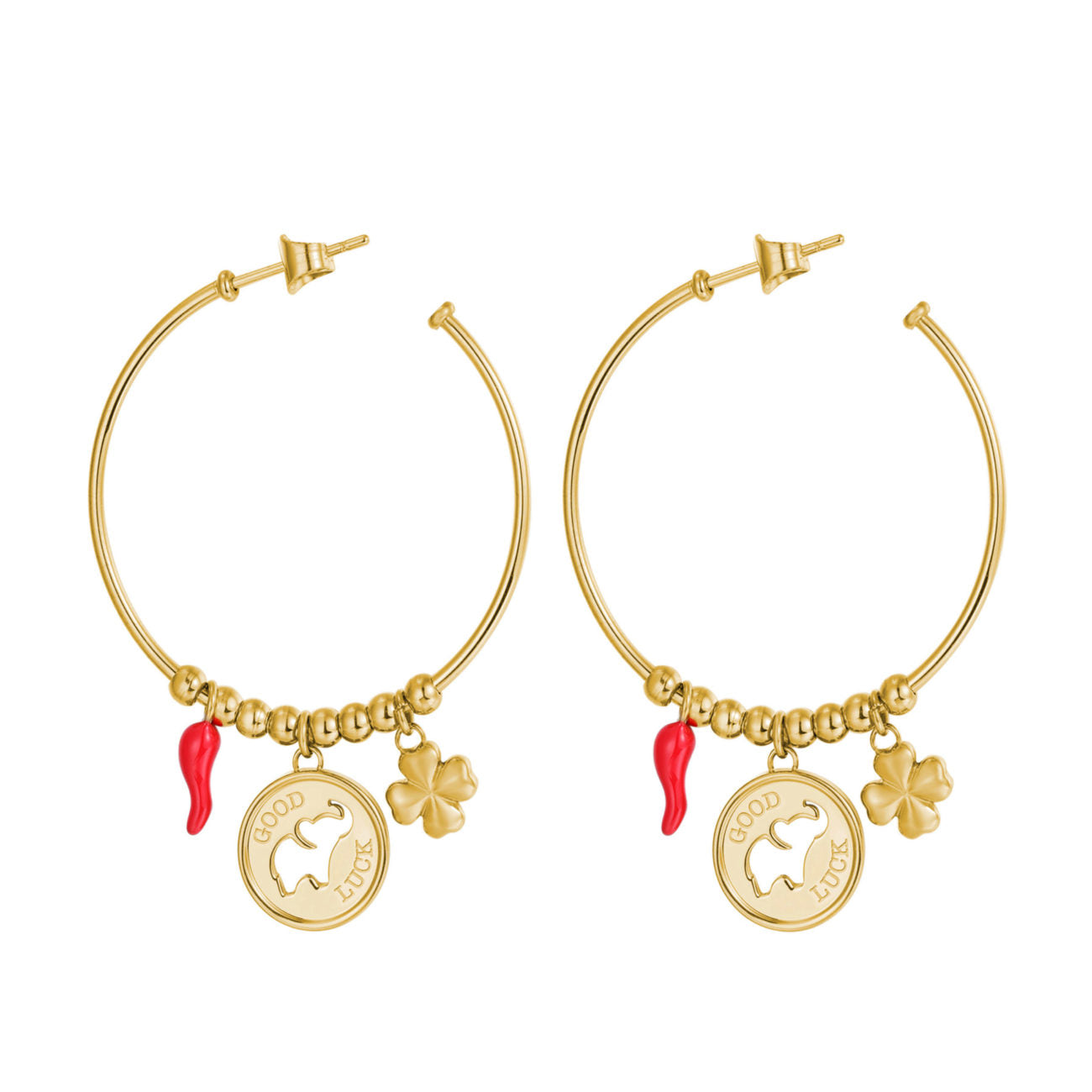 Chakra Elephant Earrings (Gold)