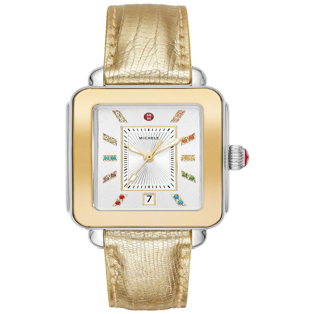 Deco Sport Two-Tone Yellow Gold Lizard Watch