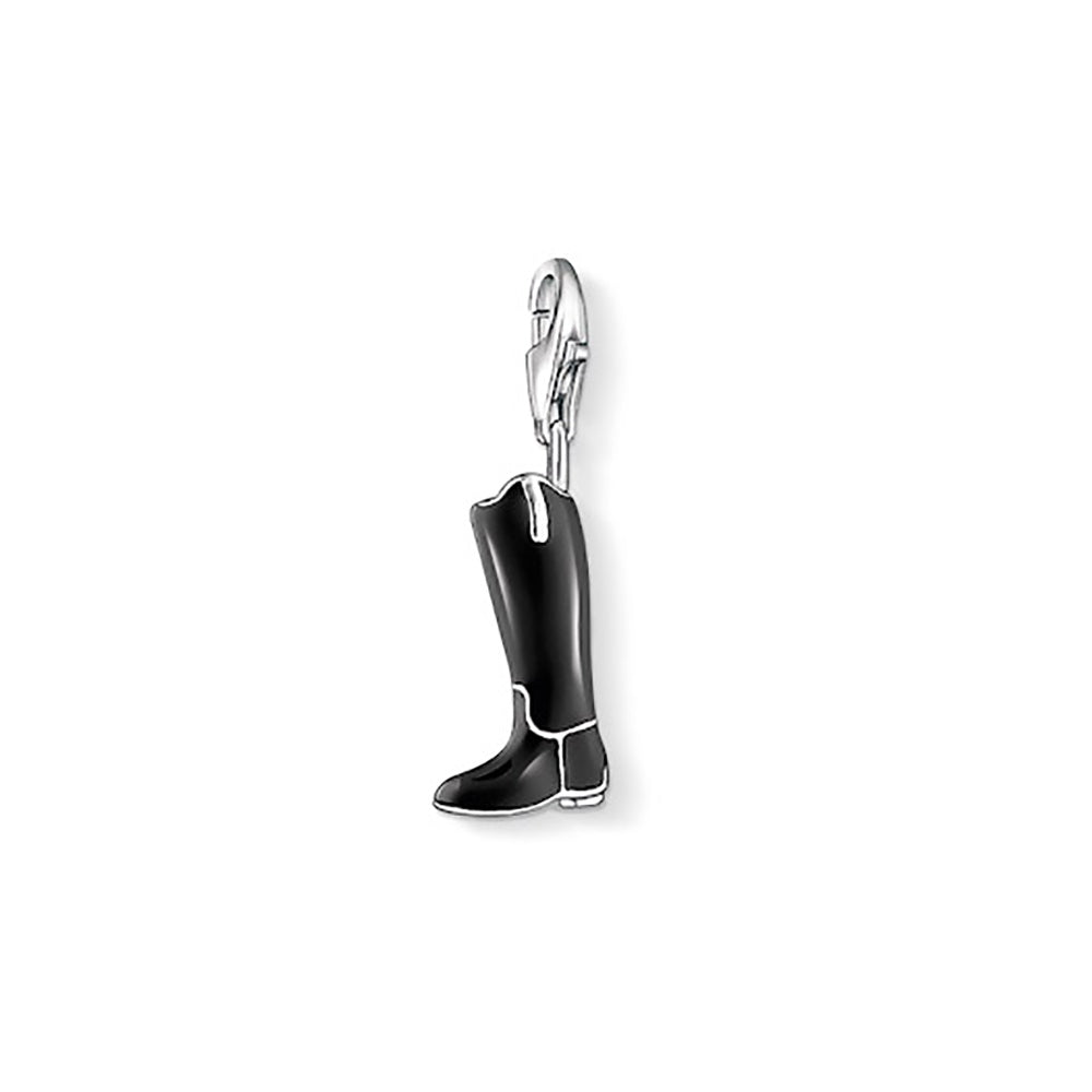 Riding Boot Charm (Silver/Black)