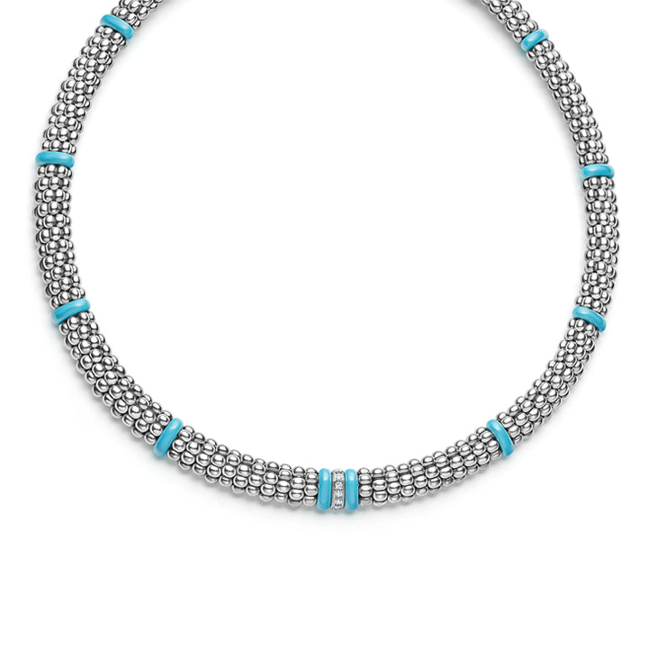 Lagos Blue Caviar Diamond Necklace - 04-81106-CT16