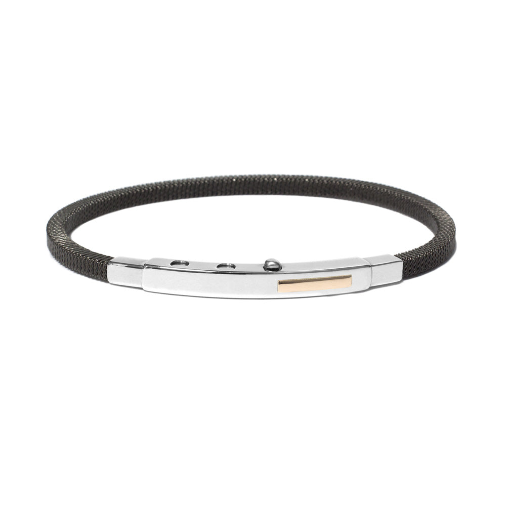 Borsari Charcoal Gray Thin Steel Bangle