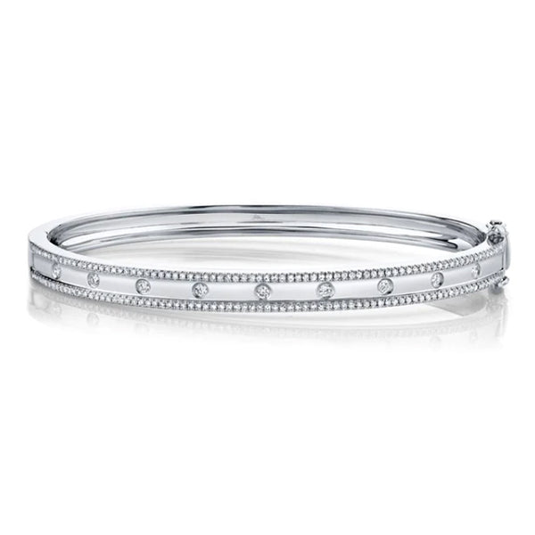 Shy Creations 14k White Gold 0.62ctw Diamond Bangle Bracelet - SC55004169ZS