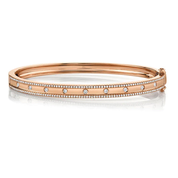 14k Rose Gold 0.62ctw Diamond Bangle Bracelet - SC55004171ZS