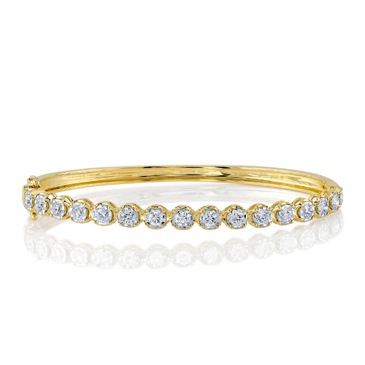 14K Yellow Gold Diamond Illusion Bangle Bracelet - SC55024324ZS