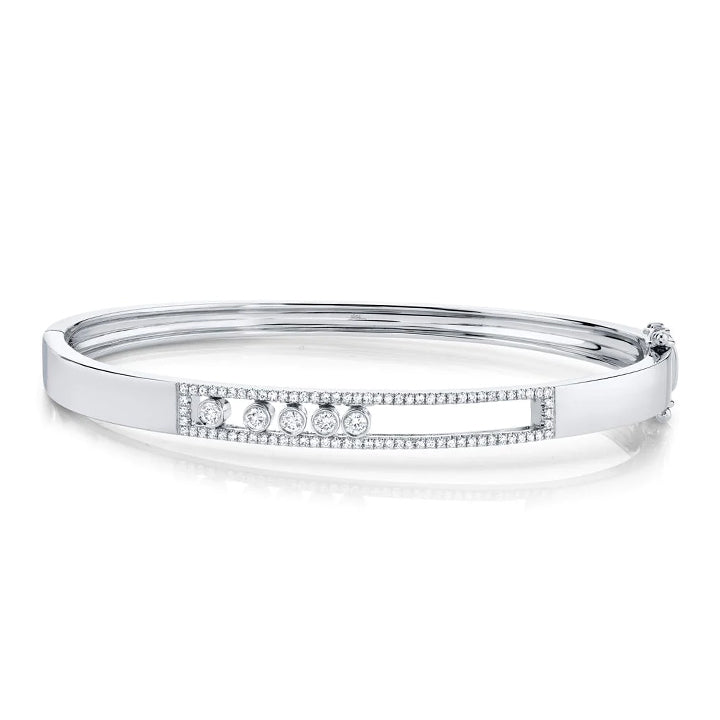 14k White Gold 0.42ctw Diamond Slider Bangle - SC55005389ZS