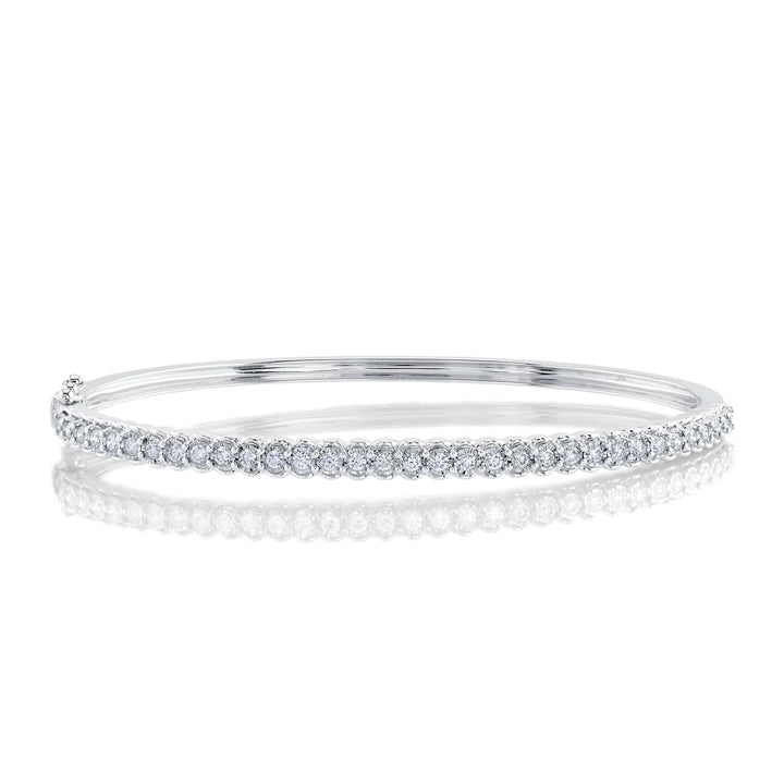 14K White Gold 0.65ctw Diamond Bangle Bracelet - SC55022763ZS