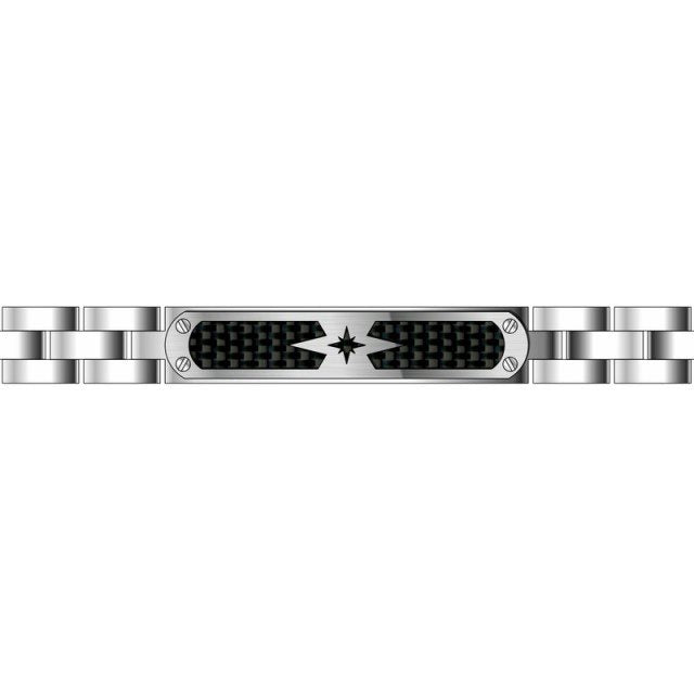 Zancan Bracelet Stainless Steel with Carbon Fiber
