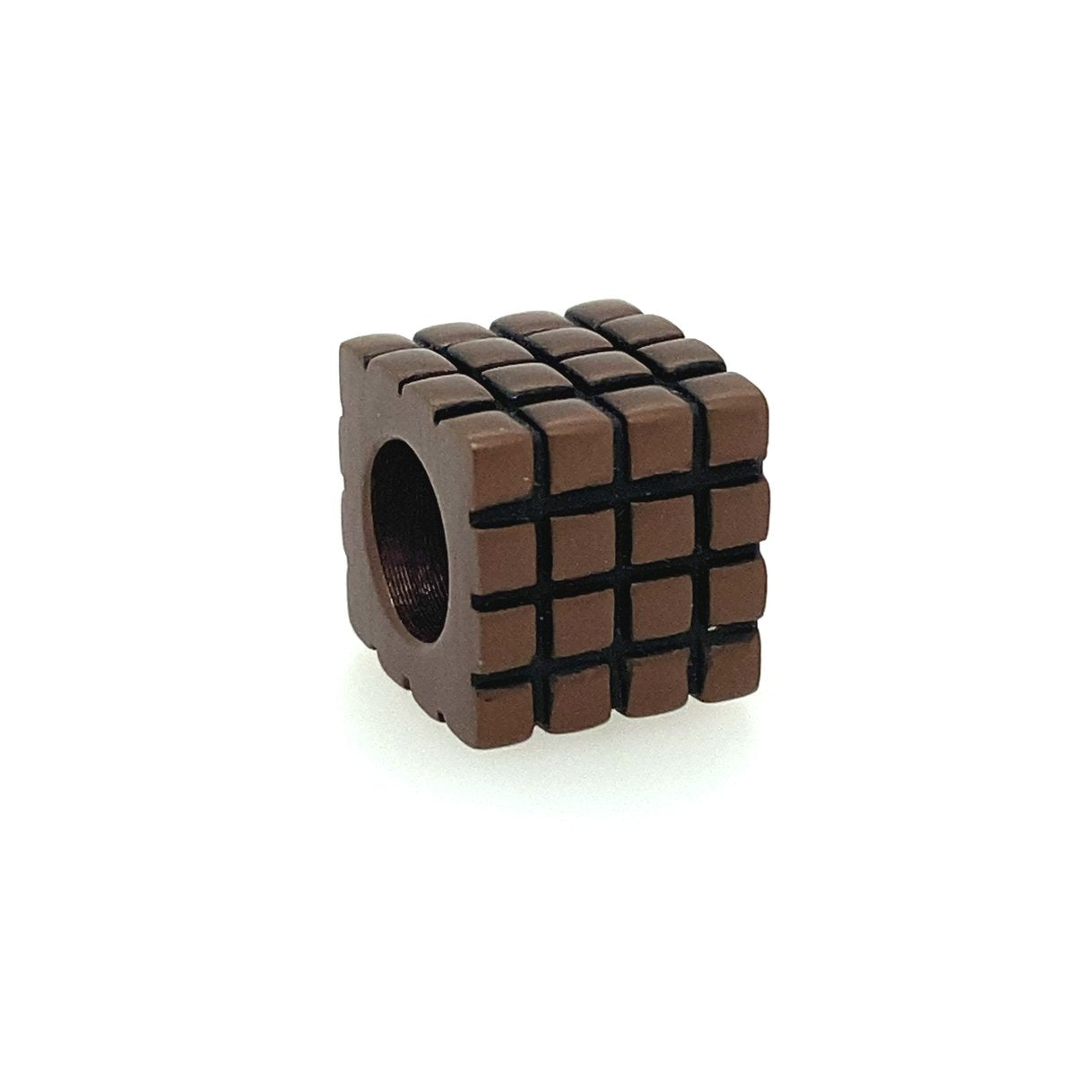 Square Brown Link Charm