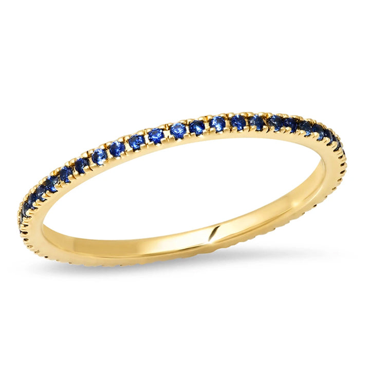 Eriness 14K Yellow Gold Blue Sapphire Eternity Band