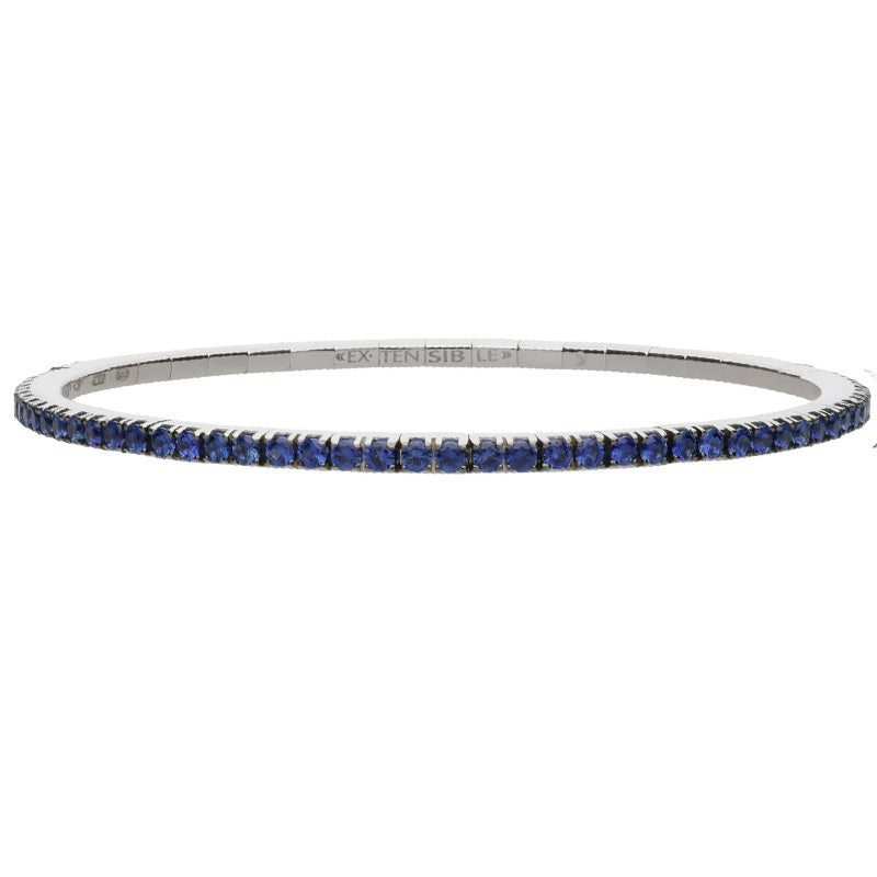 Extensible 18KW 2.59ct Blue Sapphire Stretch Bracelet - BTE65ZB