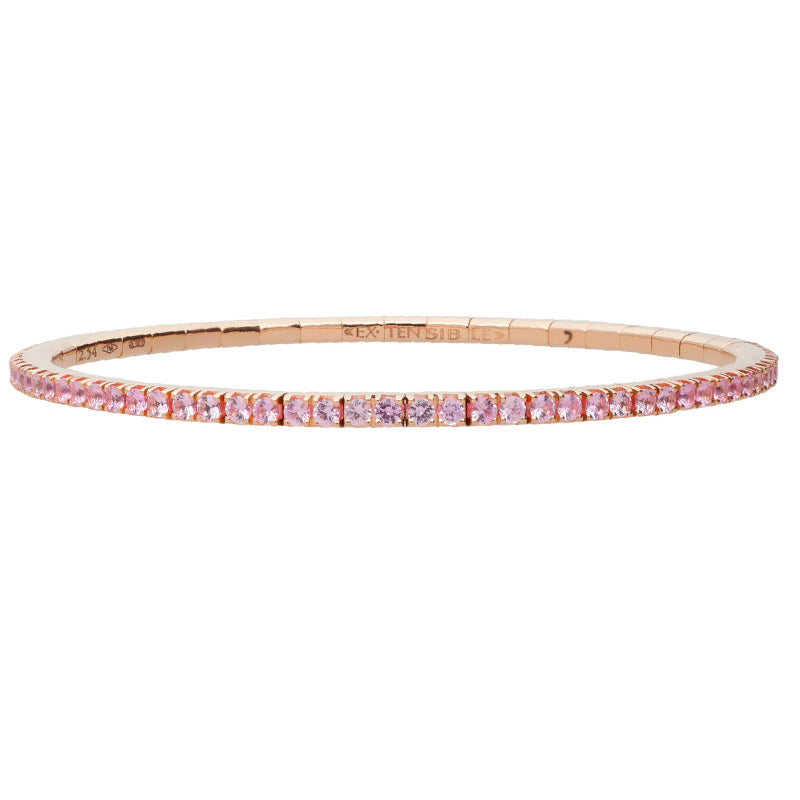 Extensible 18KR 2.37ctw Pink Sapphire Stretch Bracelet - BTE65ZR