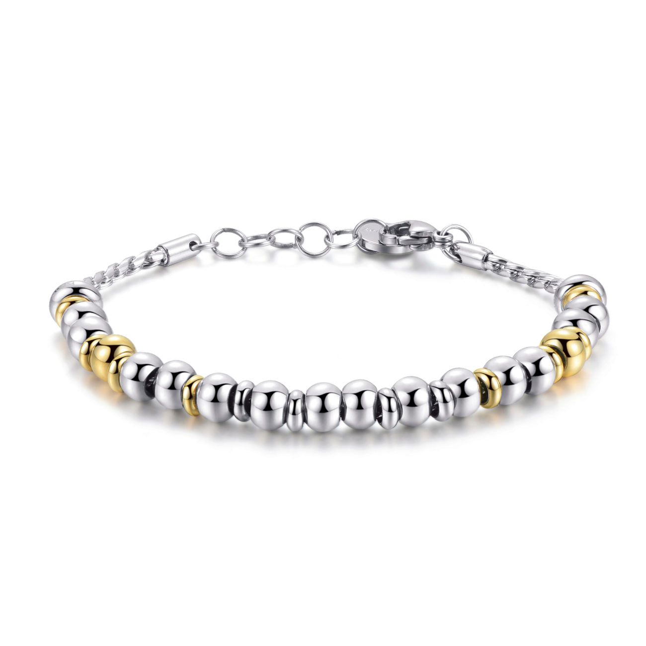 Très Jolie Steel Beads Bracelet (Silver/Gold)